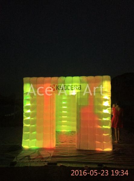 oxford fabricbigger size 3mL x3mW x2.4m H led lighting inflatable photo booth for rental