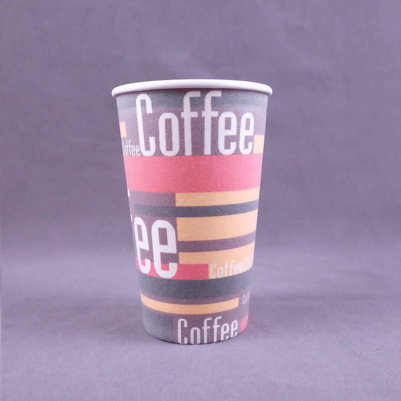 China Single Wall Foam Disposable Paper Coffee Cup Flexo Printing 12oz 16oz on sale