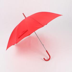  Red Light Selfie Stick Umbrella , Ladies Wooden Hook Handle Umbrella Durable Manufactures