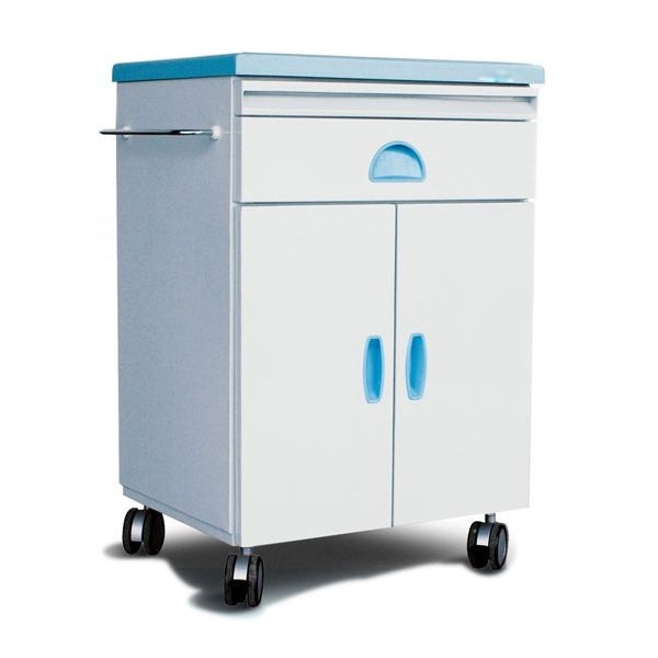 China ABS Pastic Movable Hospital Bedside Table Medical Drawers Cabinet on sale