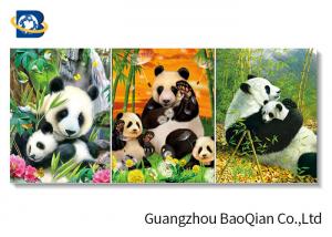  Panda / Tiger Animal Lenticular 3d Stereograph Printing / Pictures For Living Room Décor Art Manufactures
