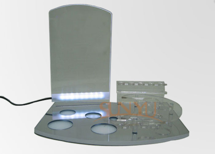  Acrylic Material Printing Advertising Tabletop Cosmetic Organizer With Led Light Manufactures