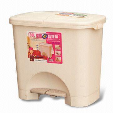China 30L Trash Bin with Two Compartments, Made of Plastic on sale