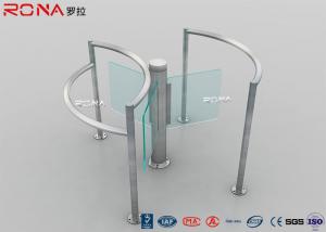  Manual Half Height Turnstiles , Pedestrian Turnstile Gate With Tempered Glass Swing Manufactures