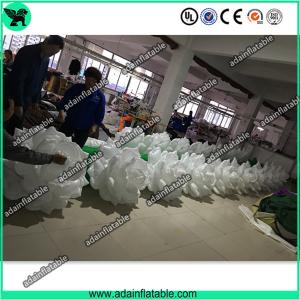  Hot Sale 10m Wedding Event Decoration White Inflatable Rose Flower Chain With LED Light Manufactures