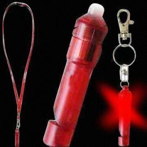  LED Keychian Light with Neck Cord and Whistle Manufactures