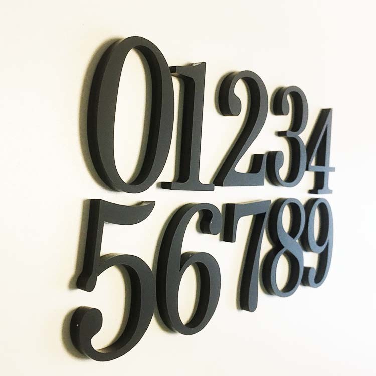  Black Matte Acrylic House Number Plaques Signs Recyclable OEM ODM Manufactures