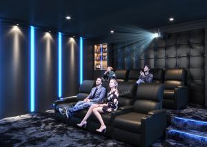  Grey Home Cinema System With Leather Electric Recliner Sofa For Movie / Theater / House Manufactures