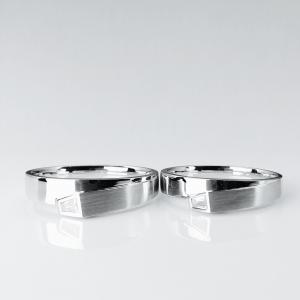 Square Diamond Customizable 10g His And Hers Wedding Rings