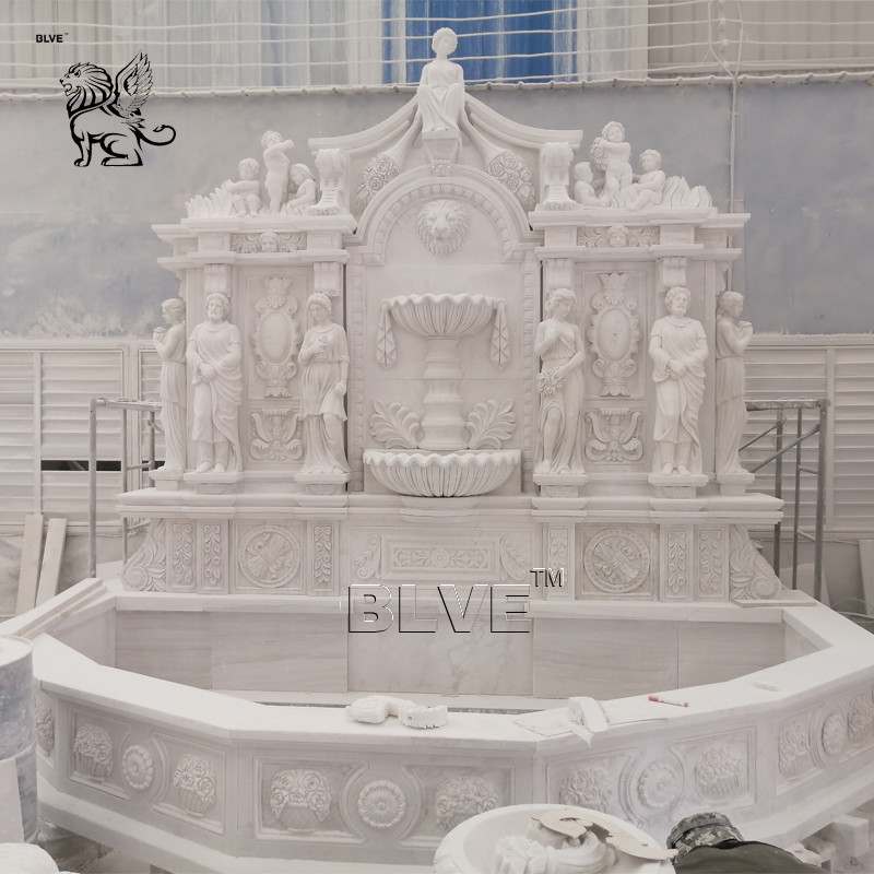 China Large Marble Wall Fountain Garden Lady Water Fountains Outdoor Decorative on sale