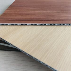  Wood Grain Aluminum Core Panel Light Weight Fireproof Length 2400mm Customzied Manufactures