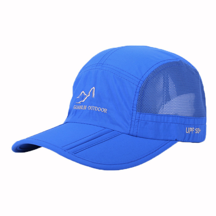  Custom Foldable 5 Panel Camper Hat Stylish Curved Brim Cap 100% Polyester Manufactures