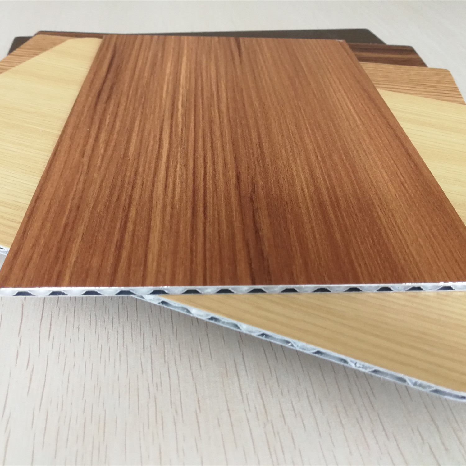  Light Weight Fireproof Wood Grain Aluminium Core Panel , Aluminium Advertising Boards Manufactures