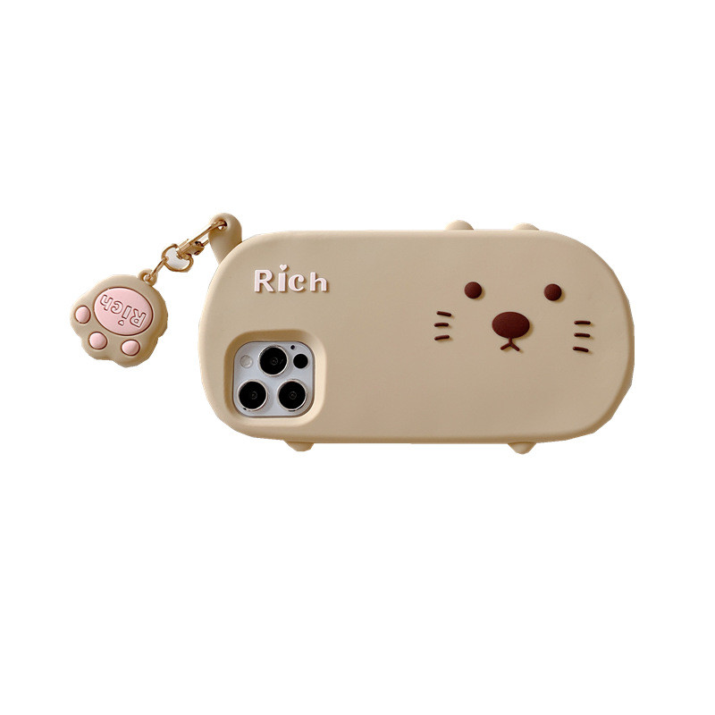 China Silicone Cute Cat Phone Cases TPU 3D Animal Dustproof For Iphone 11 on sale