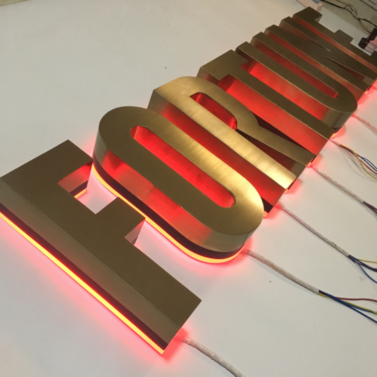  Building RGB Channel Letter Sign Stainless Steel Illuminated Manufactures