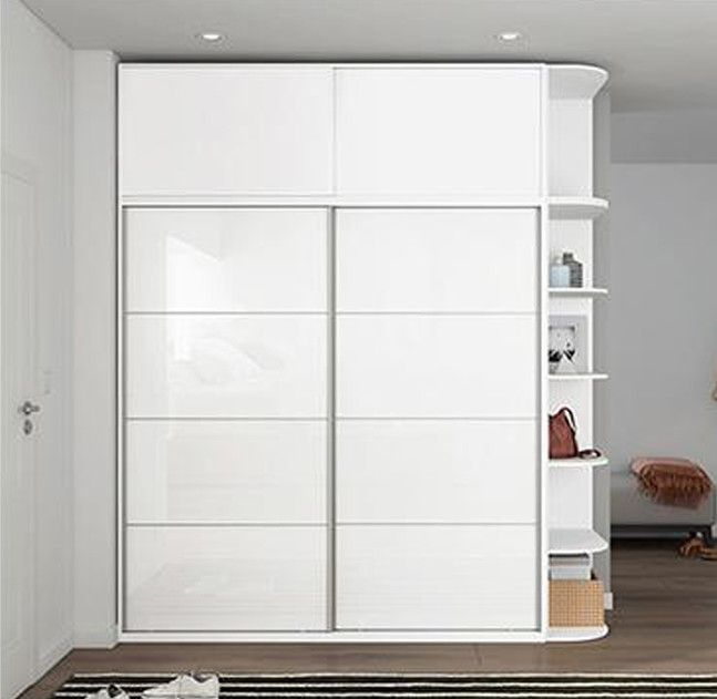 China tempered glass door wardrobe,White wardrobe,wardrobes bedroom closet modern,l shape wardrobe,sliding built-in door on sale