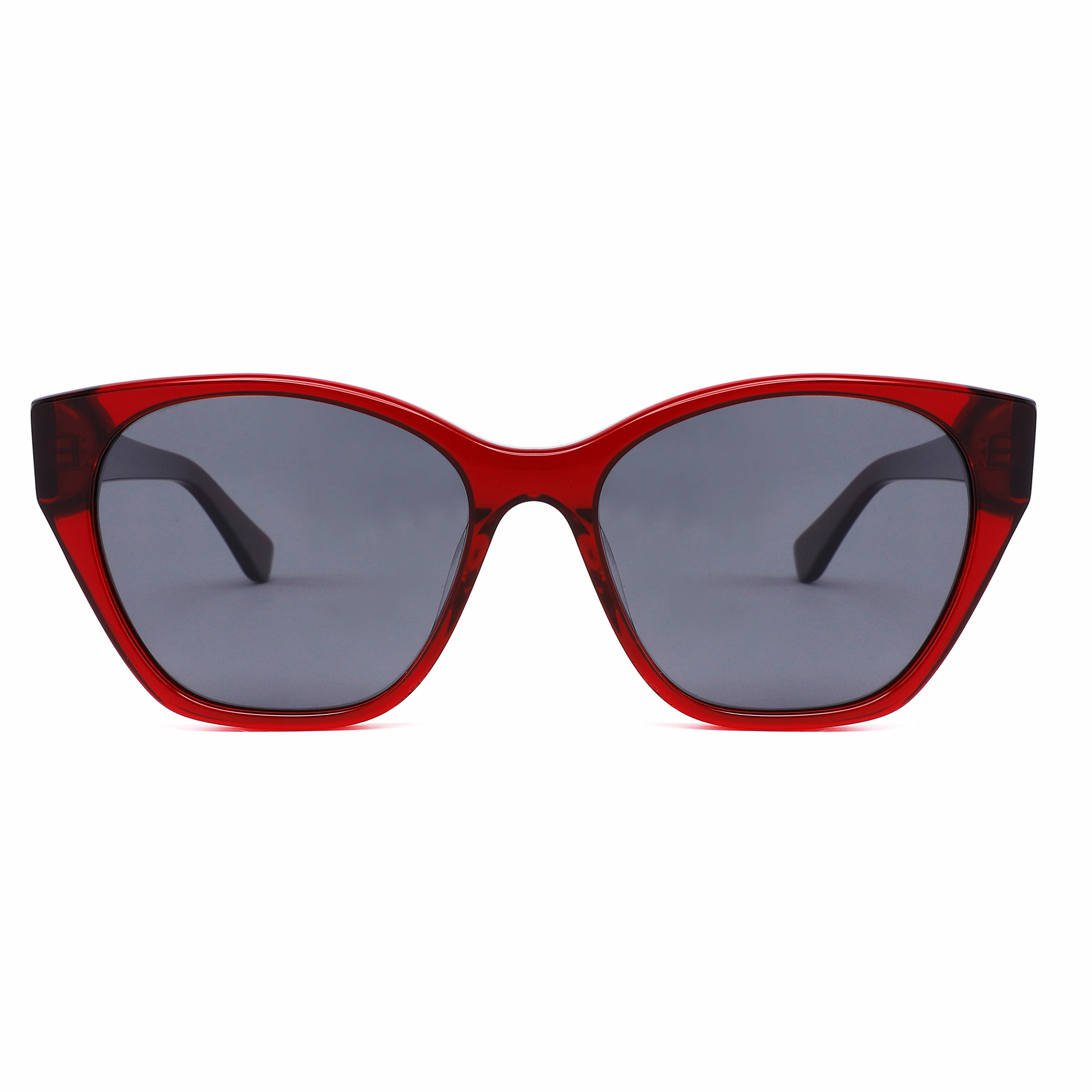 Buy cheap Red Color Transparent Cat Eye Acetate Frame Sunglasses For Women Uv400 from wholesalers