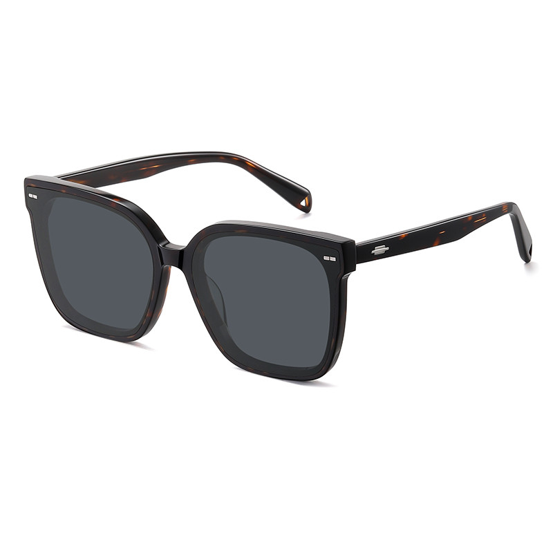  Polarized Lens Square Acetate Sunglasses Large Square Customizable Manufactures