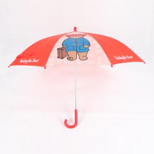  Cute Cartoon Kids Rain Umbrella With Bear Printing Zinc Plating Safe Frame Manufactures