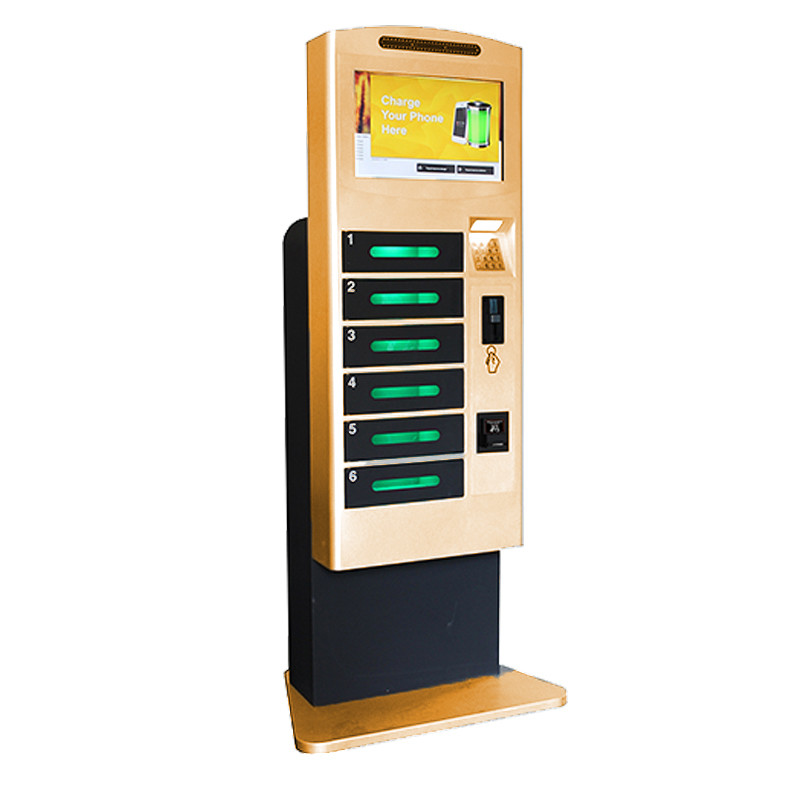 China LCD Screen Cell Phone Charging Station Locker Indoor Use with Remote Platform Advertising Function on sale