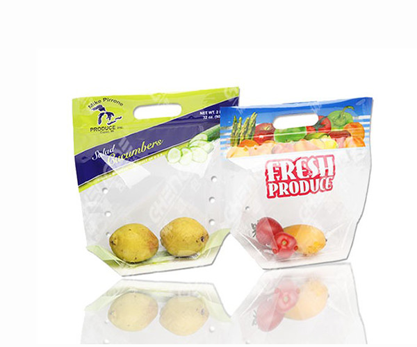 China Transparent Plastic LDPE Reusable Grocery Bag Fruit Clear Plastic Bags With Handles on sale