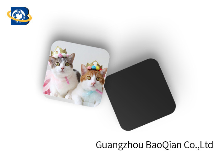 Pretty Cat 3D Image Full Color Custom Coasters , Custom Photo Drink Coasters Manufactures