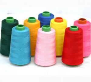 China Embroidery Dyed Polyester Yarn 20 / 2 100% Polyester Sewing Thread For Jeans on sale