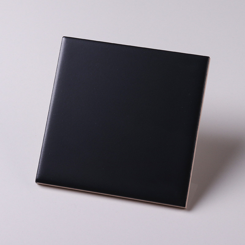 China 8x8 Inch Classic Black Bathroom Floor Tile , 20X20cm Kitchen Decor Tiles on sale