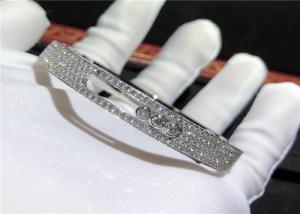  Authentic 18K White Gold  Full Diamond Bracelet For Girlfriend / Wife Manufactures