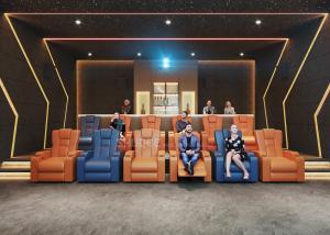  3D Home Cinema System With Genuine Leather Movie Theater Sofa Seats And Electric Recliner Manufactures