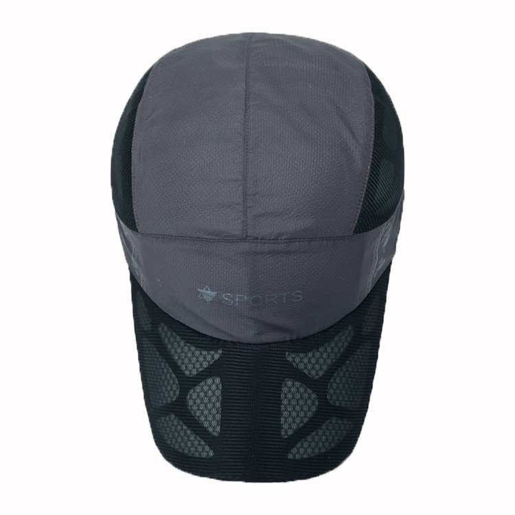 Custom breathable net 5 panel camper hat flare printed dryfit sports cap