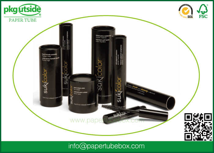  Black Custom Cardboard Tubes , Paper Cylinder Containers For Eyelash Packaging Manufactures