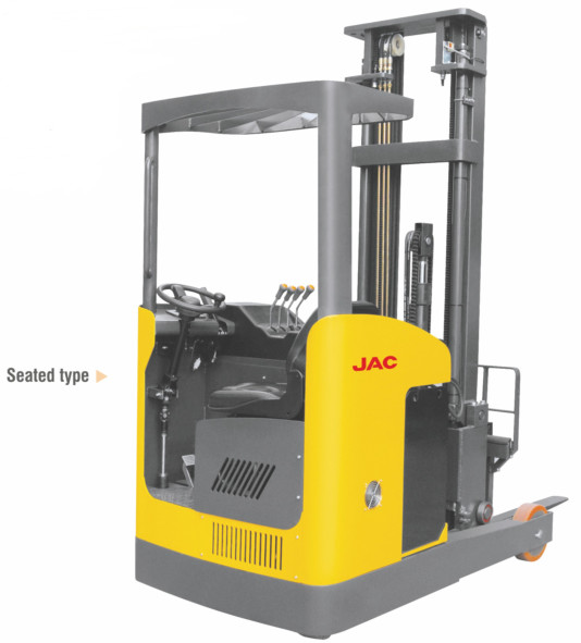  Narrow Aisle Reach Truck Forklift 1.5 Ton Seated Type For Warehouses / Supermarkets Manufactures