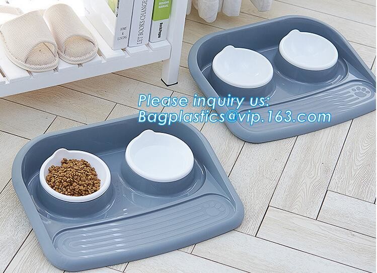  Double stainless steel dog bowl pet cat feeder water food dog bowl, No-Spill and Non-Skid Stainless Steel Pet Bowls Dog Manufactures