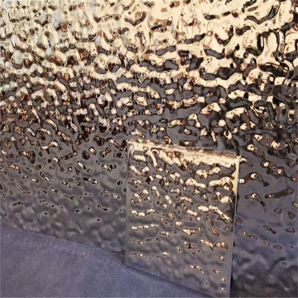 Quality Embossed Stainless Steel Sheets Rose Gold Mirror Finish 304 316  For Facade Wall Cladding  Curtain Wall Ceiling for sale