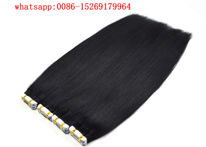 China QUALITY MATERIAL 50g 20pcs Remy Human hair #1 color 18 inch Tape on hair extensions on sale