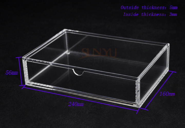  3mm Thickness Unique Store Fixtures Custom Clear Box With Drawer Manufactures