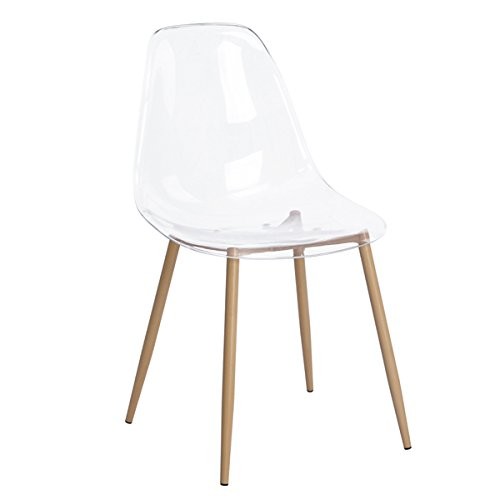  OEM ODM Clear Acrylic Ghost Chair , Eames Style Plastic Chair With Metal Legs Manufactures