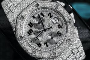  Hiphop Fully Iced Out Watch 45 Carats Moissanite Diamonds Studded With Grey Sub Dials Manufactures