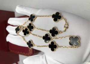  Black Color Vintage Style 10 Motifs 18K Gold Necklace With Onyx Manufactures