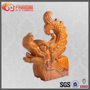 China Colored Glaze Chinese Roof Ornaments Dragon Pattern Kaolin Clay Decorative Roof Tiles on sale