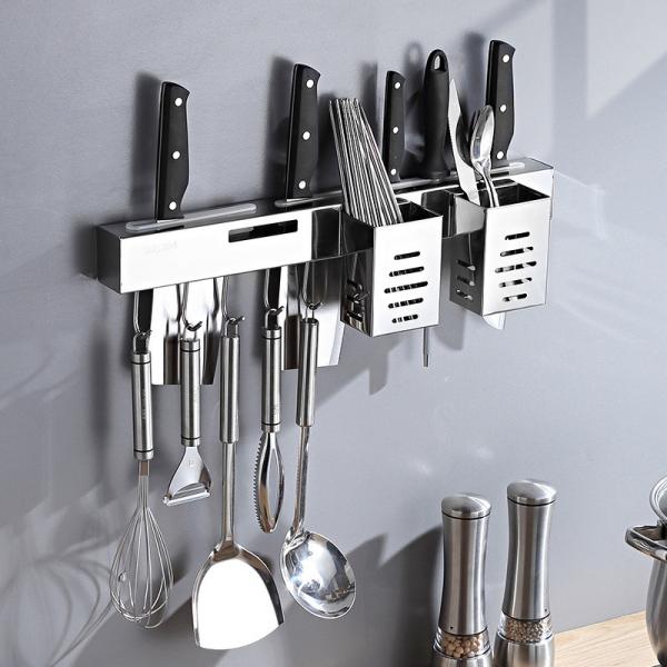 Quality Wall Mount Kitchen Utensil Hanging Rack Stainless Steel SUS304 Multifunctional for sale