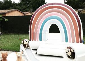  Adults Kids PVC Inflatable White Wedding Bouncy Castle Rainbow Bounce House Manufactures
