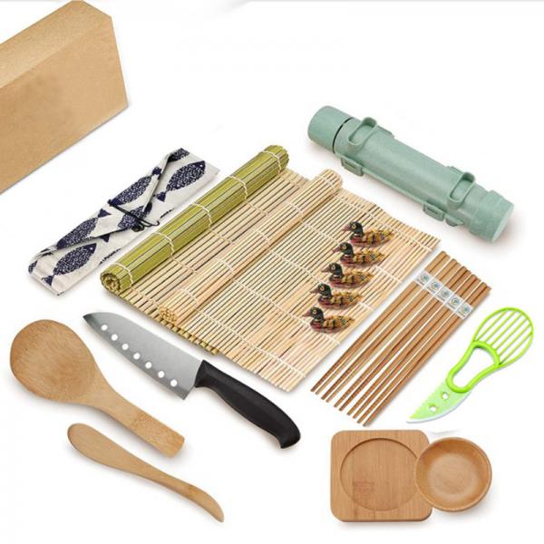Quality Knife Chopsticks Sushi Rolling Mats , User Guidance Bamboo Sushi Making Kit for sale
