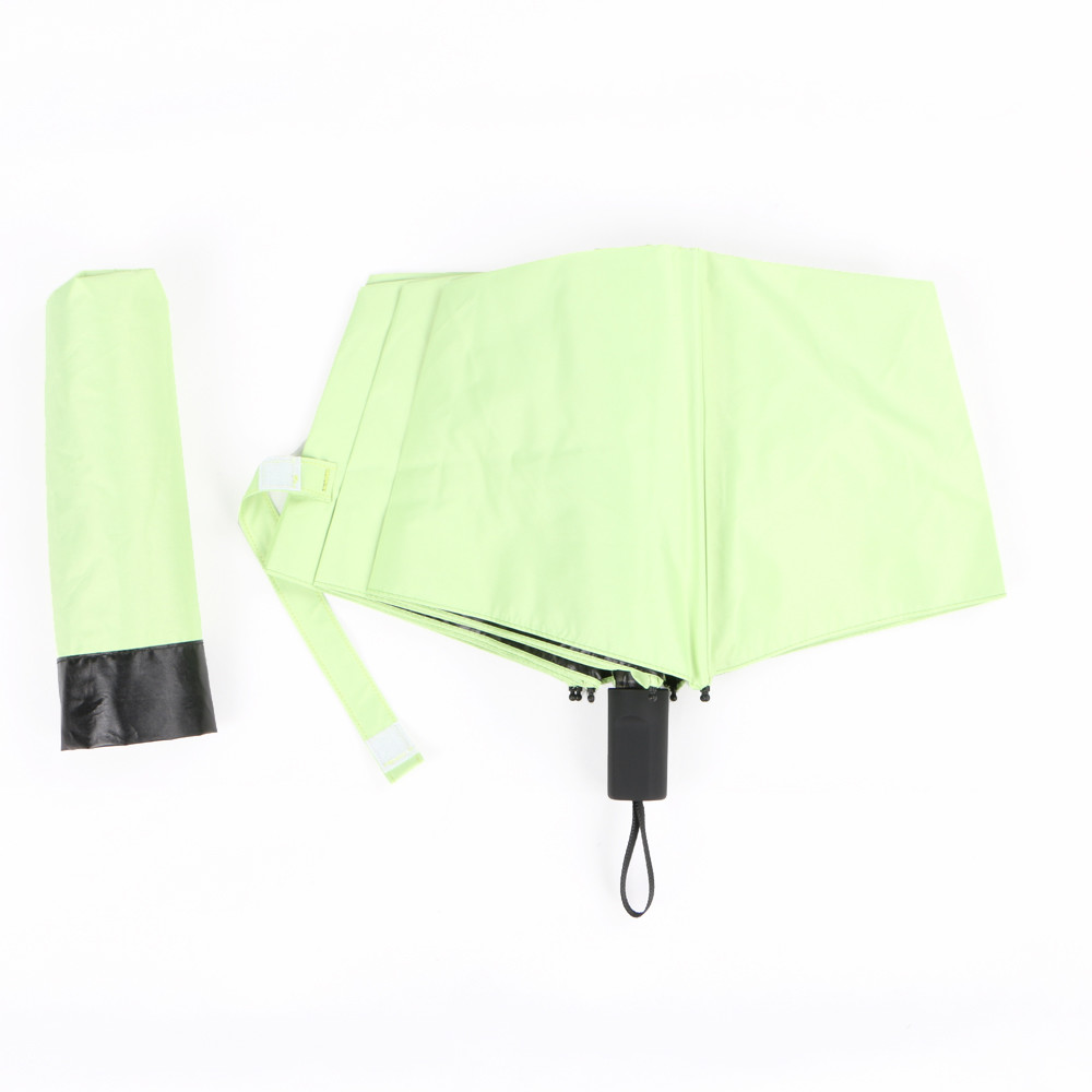  21 inch compact anti-uv uv protection three fold umbrella with sunproof sunshade in green color Manufactures