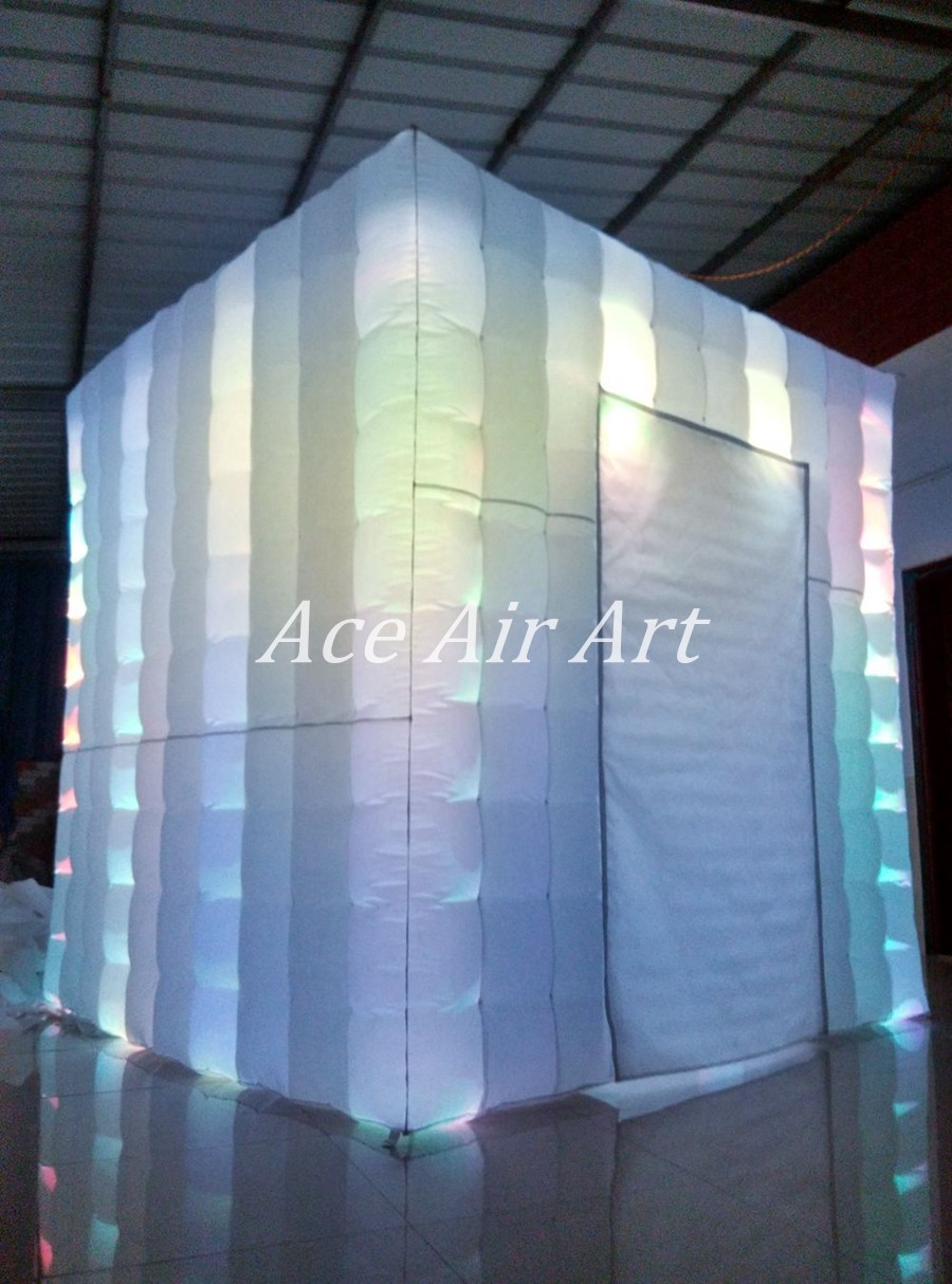 Ace Air Art new style white fabric led lighting giggles and laugh inflatable photo booth for USA Manufactures
