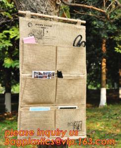  manufacturer Natural Jute canvas fabric wall hanging storage organizer carriage bag,Wall hanging pocket storage organize Manufactures