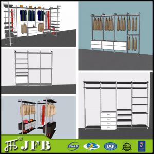 China aluminum  profile for inside pole system bedroom sets walk in wardrobe with shoes rack on sale