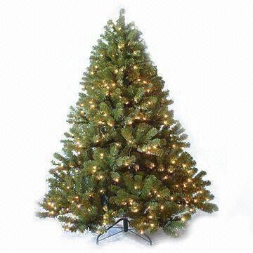 China Artificial Washington Pine Pre-lit Christmas Tree with Metal Stand on sale