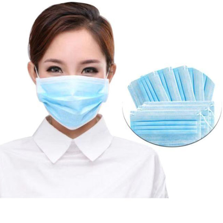  Breathable 3 Ply Disposable Mask High Filtration Capacity With Elastic Earloop Manufactures